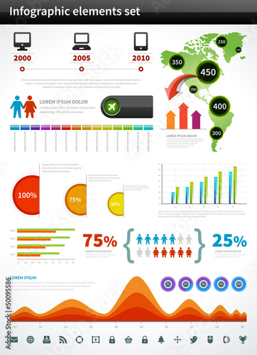 Vector: Infographics collection vector design elements Infographics collection vector design elements