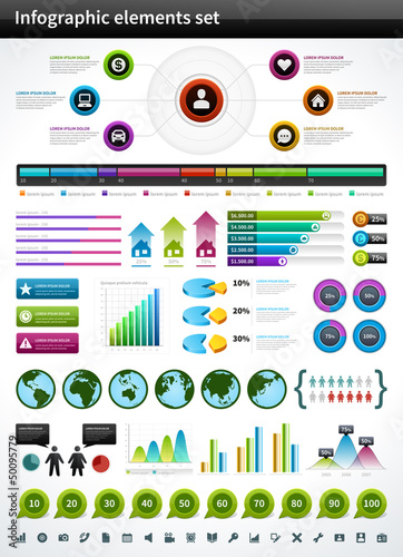 Vector: Infographics collection vector design elements Infographics collection vector design elements