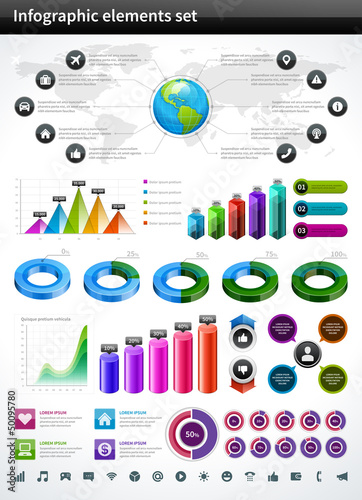 Vector: Infographics collection vector design elements Infographics collection vector design elements