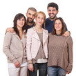 Happy Group of Friends on White Background