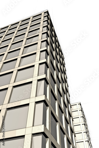 Illustration: sketch of urban building from below sketch of urban building from below