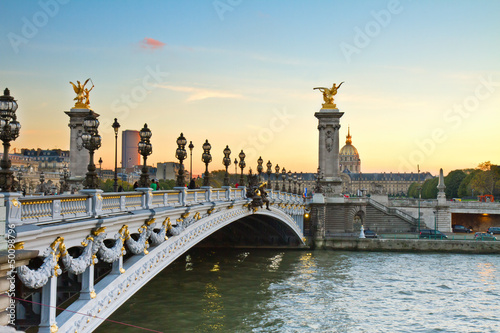 Photo: Bridge of Alexandre III at sunset Bridge of Alexandre III at sunset