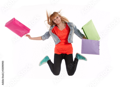 Photo: girl with shopping bags girl with shopping bags