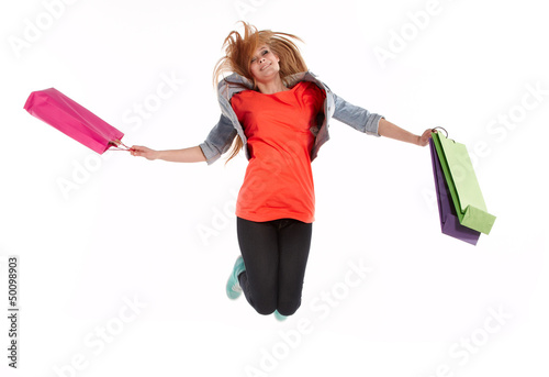 Photo: girl with shopping bags girl with shopping bags