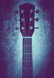 guitar neck on blue texture