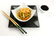 Chinese food, noodles with shrimps