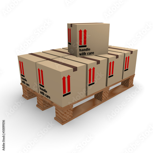 Illustration: Cardboard boxes on a pallet Cardboard boxes on a pallet