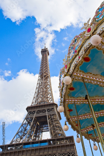 Photo: Carousel at the Eiffel Tower, Paris Carousel at the Eiffel Tower, Paris