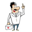 Cartoon Doctor with First Aid Kit