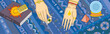Hands of the fortuneteller with open eye in fingers