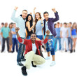 Group of young people. Isolated on white