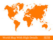 Vector: Landkarte, Weltkarte, Karte, Globus, Erde, Orange, Geografie, 2D Landkarte, Weltkarte, Karte, Globus, Erde, Orange, Geografie, 2D