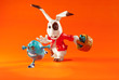 Easter eggs escape from rabbit