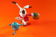 Easter eggs escape from rabbit