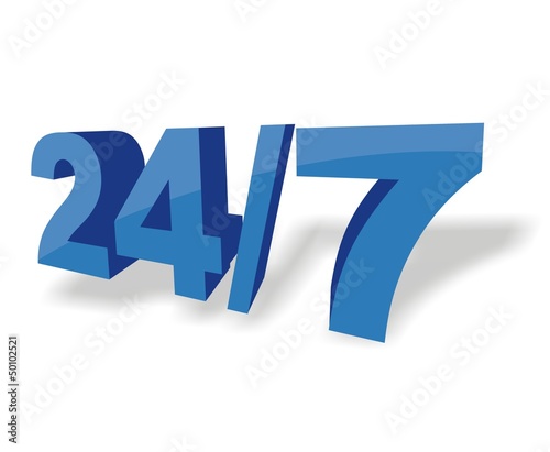 Vector: 24 hours 7 days a week 24 hours 7 days a week