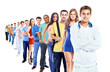 Group of people on white