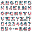 Vector: stitched usa alphabet stitched usa alphabet