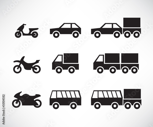 Vector: Vehicles icons set Vehicles icons set