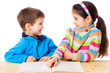 Photo: Two kids reading the book Two kids reading the book