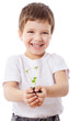 Photo: Boy with sprouts in hands Boy with sprouts in hands