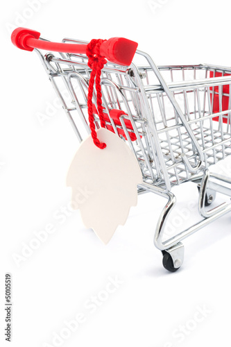 Photo: Tag on shopping cart Tag on shopping cart