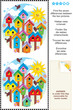 Find the differences visual puzzle - birdhouses
