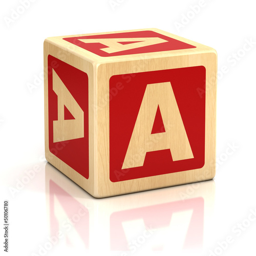 Illustration: letter a alphabet cubes font letter a alphabet cubes font