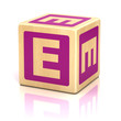 letter e alphabet cubes font