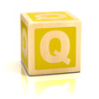 letter q alphabet cubes font