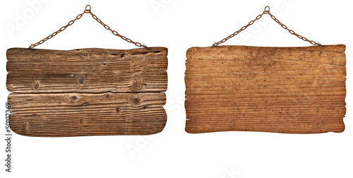 Photo: wooden sign with chain hanging background message wooden sign with chain hanging background message