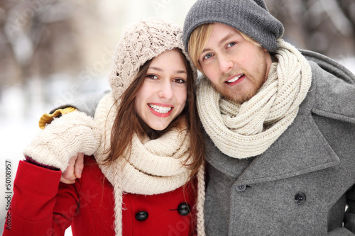 Photo: Couple in winter clothing Couple in winter clothing