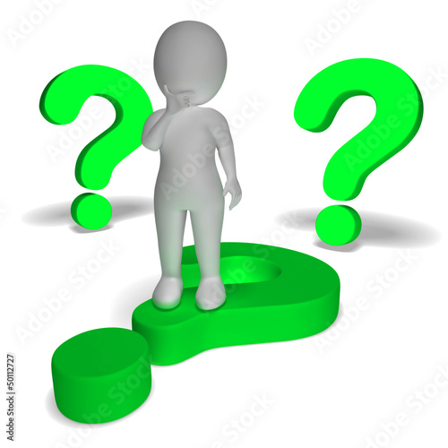 Illustration: Question Marks Around Man Showing Confusion And Unsure Question Marks Around Man Showing Confusion And Unsure