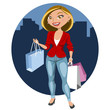 Bella mujer de compras