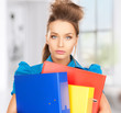 serious woman with folders