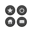 Star, Power, Home and Email Button | Stock Vector