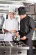 Young Chefs With Digital Tablet Preparing Food