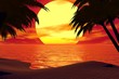 Illustration: coucher de soleil tropical coucher de soleil tropical