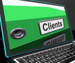Clients File On Laptop Shows Customers Records