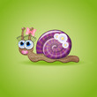 Isolated funny female snail. Illustration 10 version