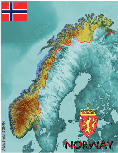 Vector: Norway Europe national emblem map symbol motto Norway Europe national emblem map symbol motto