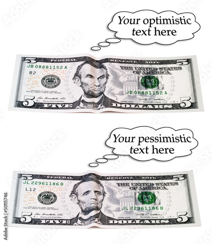 Photo: optimistic or pessimistic, 5 dollar set optimistic or pessimistic, 5 dollar set