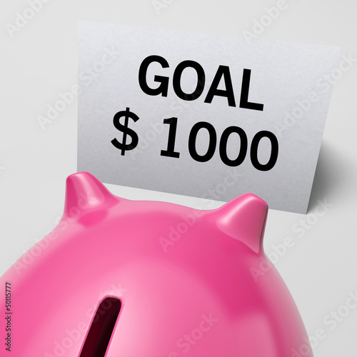 Illustration: One Thousand dollars, usd Goal Showing Ambition One Thousand dollars, usd Goal Showing Ambition