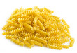  Fusilli Pasta close up on white background