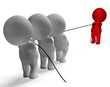 Tug Of War 3d Characters Showing Strength And Adversity