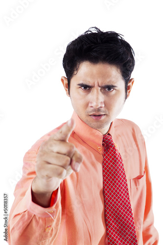 Photo: Angry businessman pointing Angry businessman pointing
