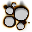 Collection of burnt holes, vector Eps10 illustration.