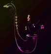 Saxophone glowing sketch