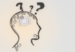 Isolated restaurant thinking symbol inside the head
