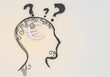 Psychological Euro pictogram inside a painted head