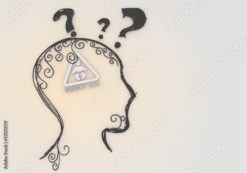 Illustration: Psychological baby on board pictogram with background Psychological baby on board pictogram with background